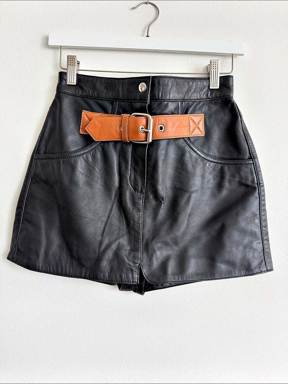 Understated Leather High Waist Skort Black Small never worn